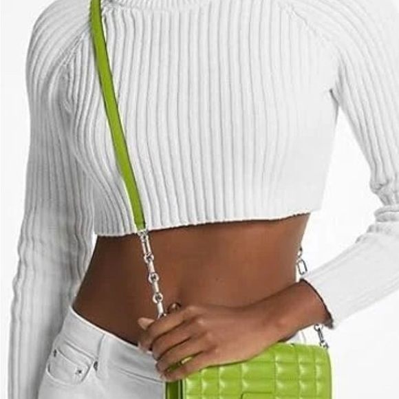 Michael Kors Lime Green Quilted Tribeca Wallet on a Chain. Removable straps. NWT - Picture 6 of 6